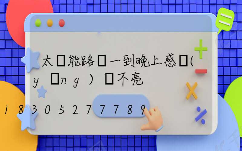 太陽能路燈一到晚上感應(yīng)燈不亮