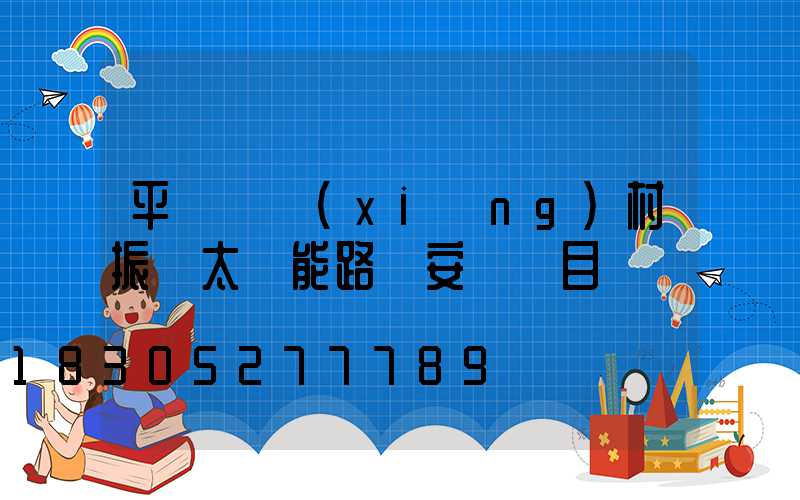 平輿縣鄉(xiāng)村振興太陽能路燈安裝項目
